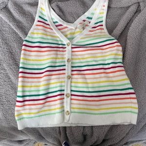 Loft knit button up tank top